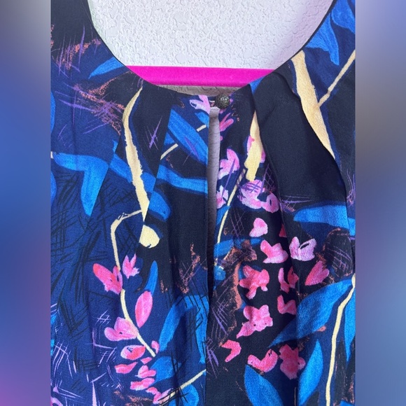 Maeve Anthropologie Elia Tropical Floral Open Shoulder Flutter Sleeve Dress 8 - Picture 3 of 11